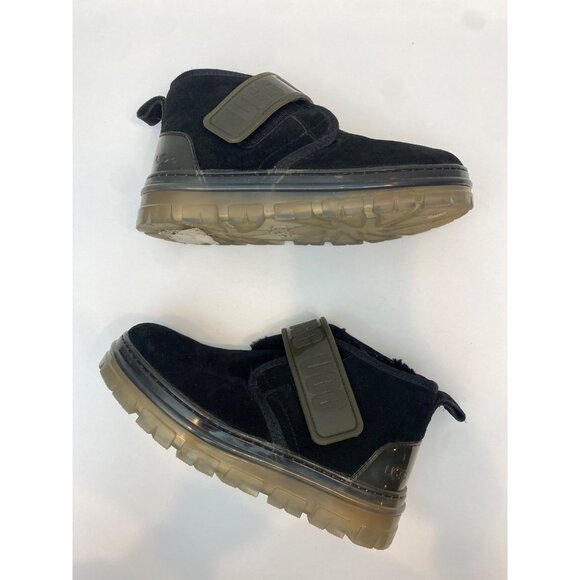 Ugg Neumel Clear Chukka Black Suede Sheepskin Ankle Boot Women's Size 5 - Picture 3 of 12